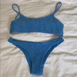 Smocked Blue Bikini
